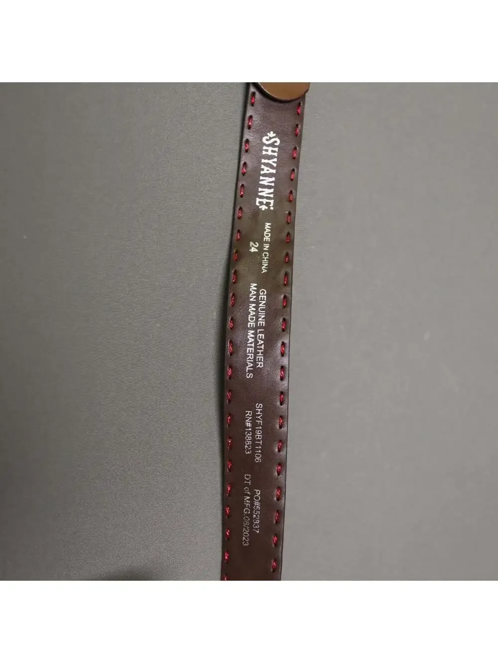 Shyanne Girls Floral Hand Tooled Leather Western Belt Size 24 Red Glitter